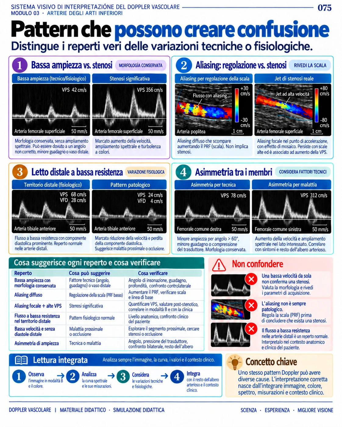 Pagina 75: Pattern che possono confondere. Anteprima in italiano del materiale di Doppler vascolare.